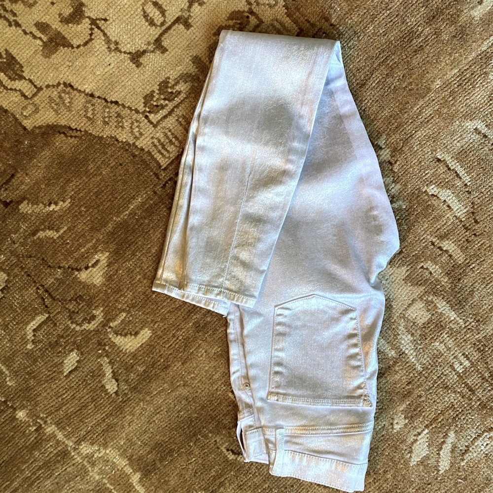 Alice & Olivia silver coated jeans